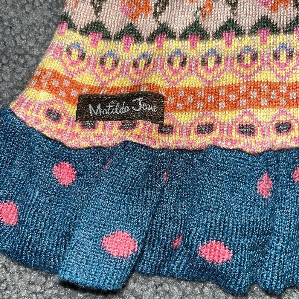 MATILDA JANE KEEP ME COZY CHOOSE YOU PATH HOODED SWEATER - FAIR ISLE RUFFLES - 8 - Picture 6 of 11